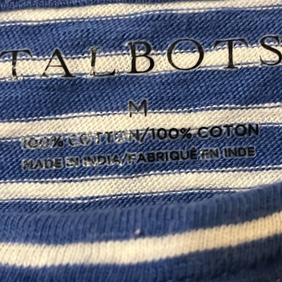 Talbots Blue Striped Tee with Embroidery Detail - Picture 6 of 8